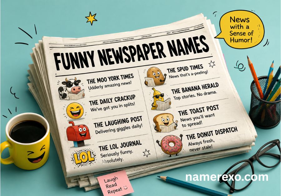750+ Funny Newspaper Names Generator – Hilarious, Clever & Catchy Ideas